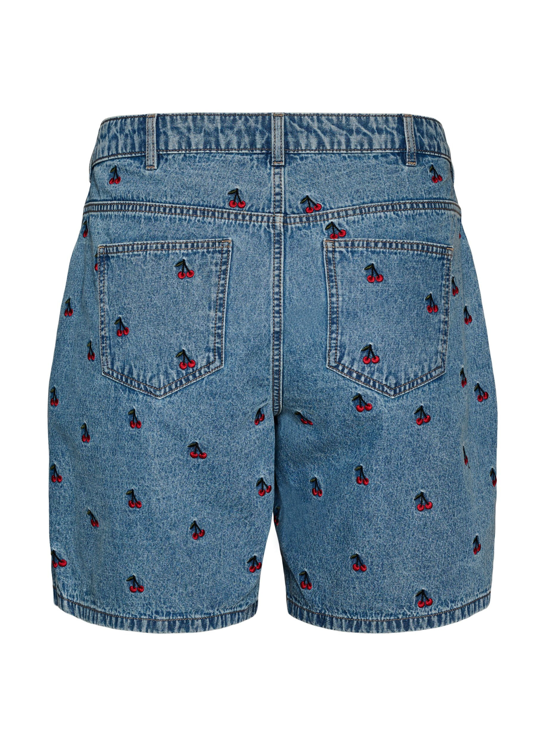 Zizzi Kirjailut denimshortsit, Sininen, Packshot image number 1