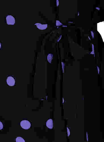 Pilkullinen kietaisupaita viskoosia, Black w. Purple Dot, Packshot image number 3