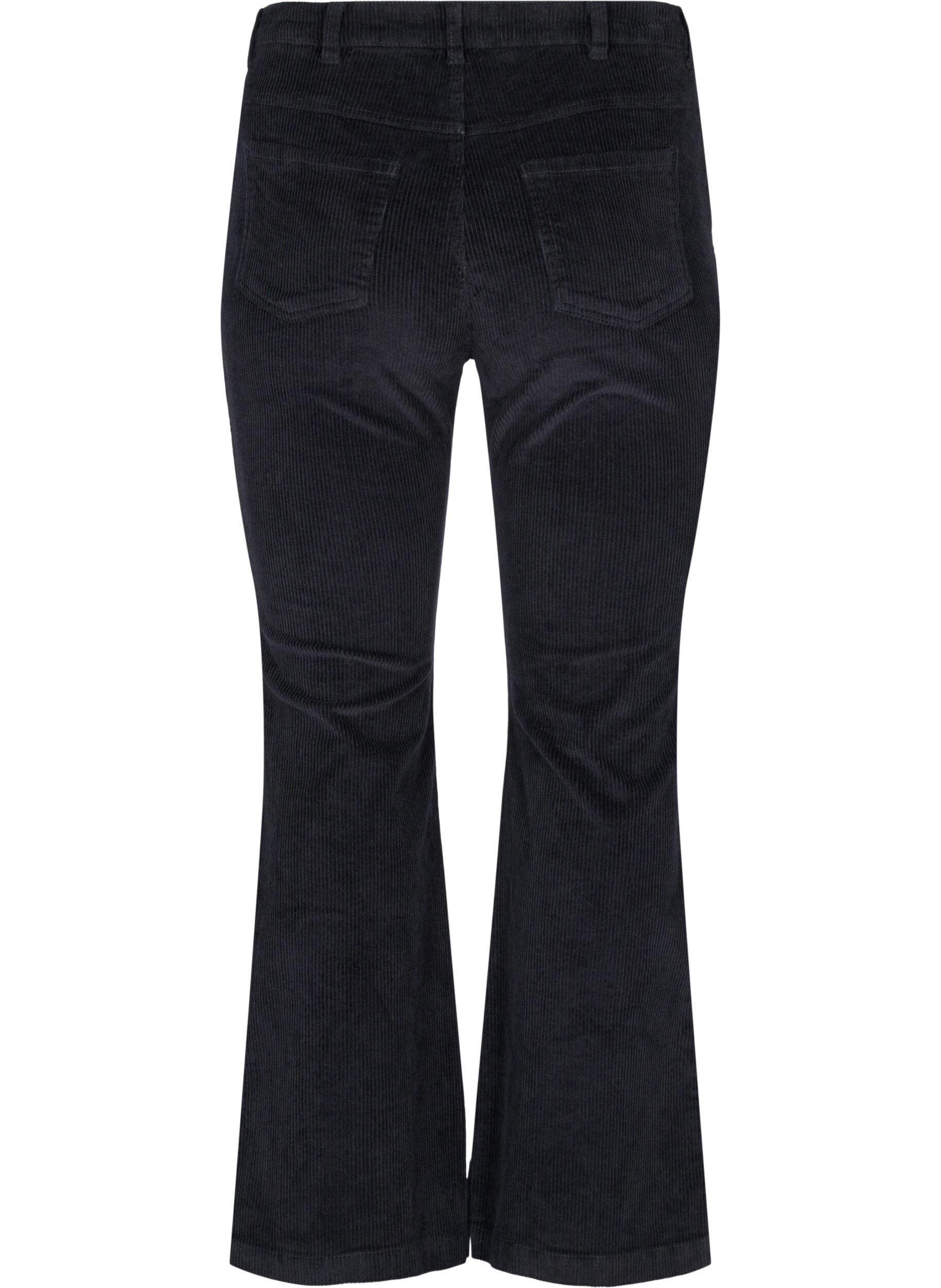 Zizzi Bootcut samettihousut, Black, Packshot image number 1
