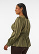 Kiilt&auml;v&auml; viskoosipusero peplum-efektill&auml;, Vihre&auml;, Model image number 2