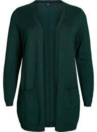 Pitk&auml; neuletakki viskoosisekoitteesta, Vihre&auml;