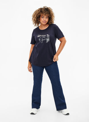 FLASH – kuviollinen t-paita, Navy Blazer Bloom, Model image number 2