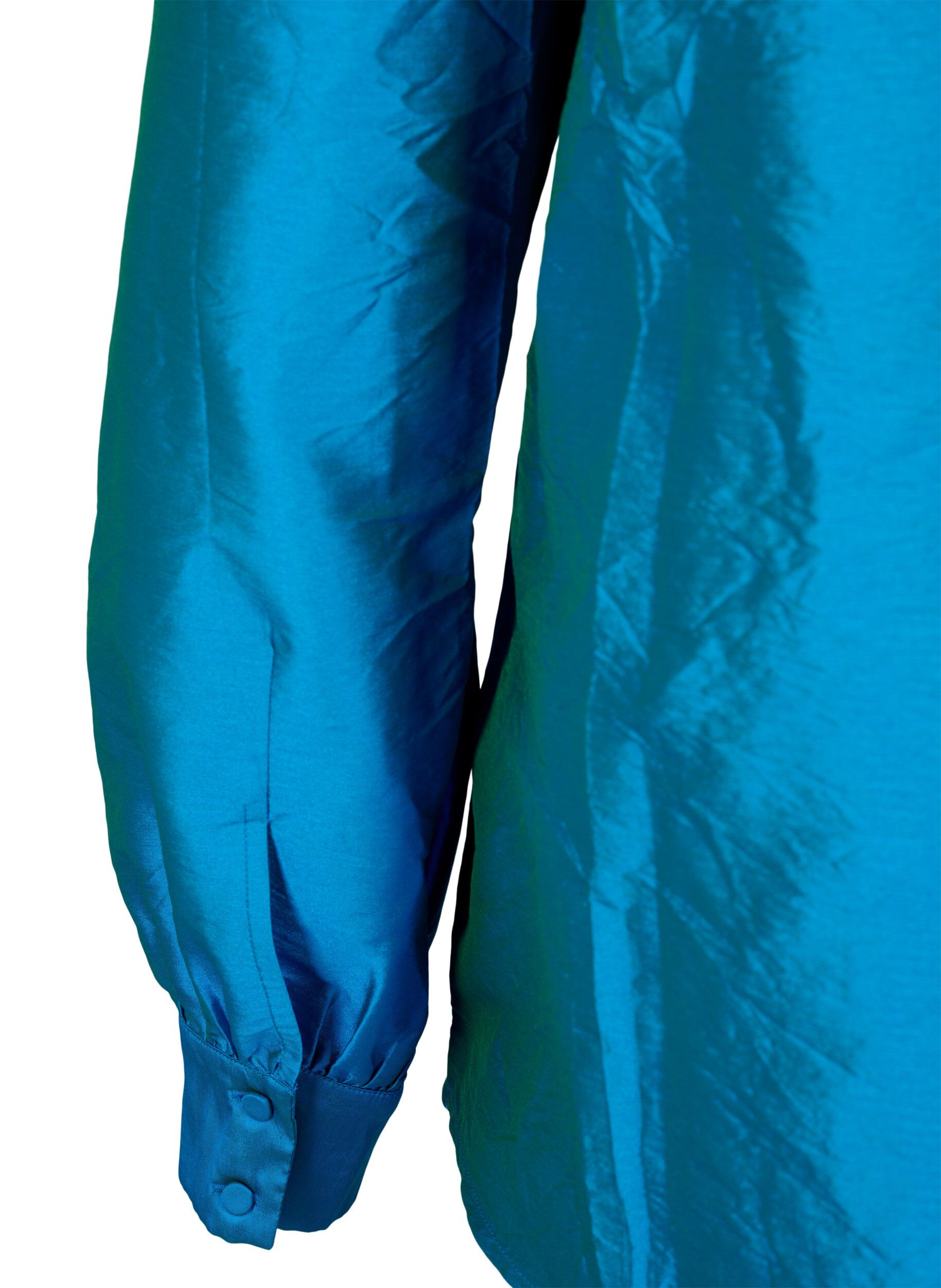 Zizzi Kiilt&auml;v&auml; paitapusero r&ouml;yhel&ouml;ill&auml;, Diva Blue, Packshot image number 3