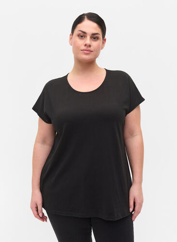 T-paita puuvillasekoitteesta, Black, Model image number 0