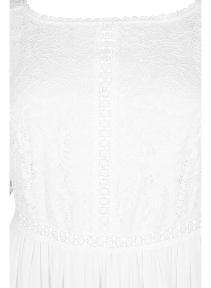 Lyhythihainen maksimekko syvään uurretulla selällä, Bright White, Packshot image number 2