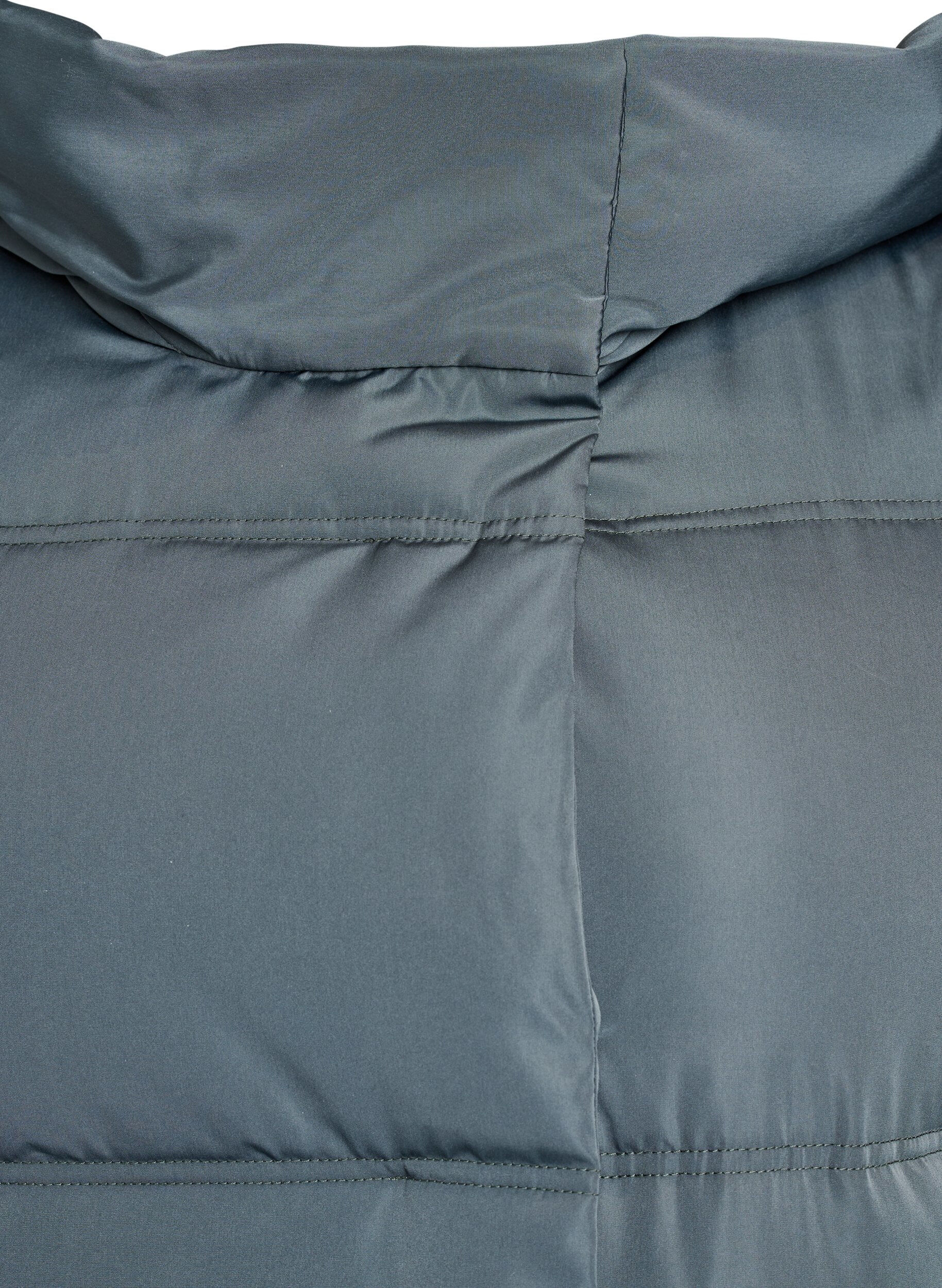 Zizzi Pitk&auml; hupullinen toppatakki, Sininen, Packshot image number 2