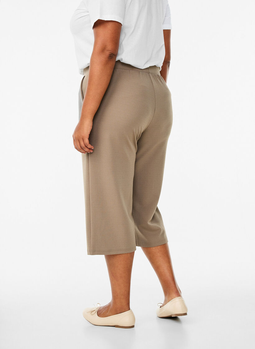 FLASH - Korkeavyötäröiset polvihousut rennolla istuvuudella, Ruskea, Model image number 1