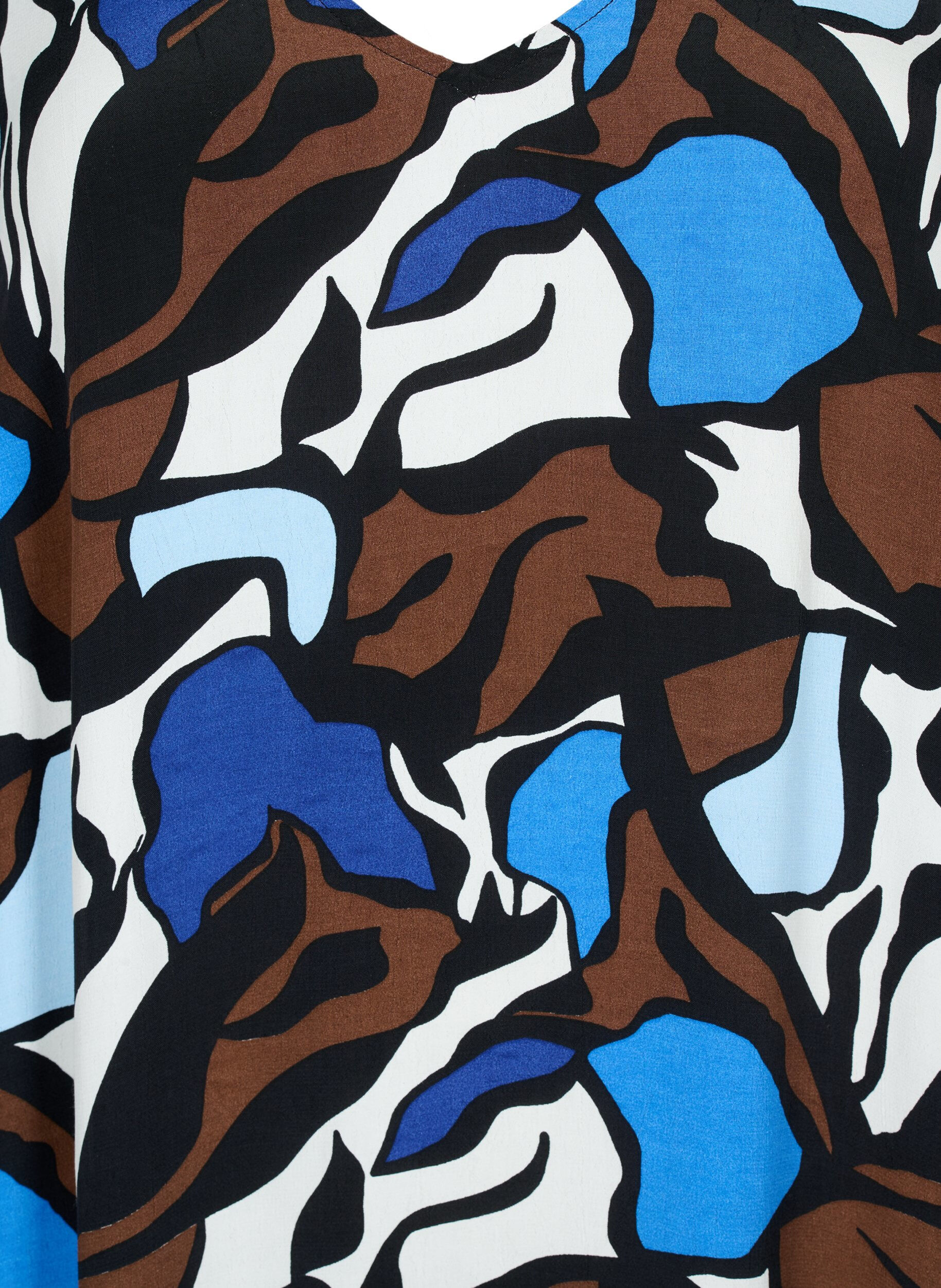 Zizzi Kuosillinen viskoosimekko 3/4 hihoilla, Zafia AOP, Packshot image number 2