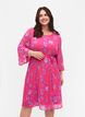 Pliseerattu mekko nauhalla, Beetroot Purple AOP, Model image number 0