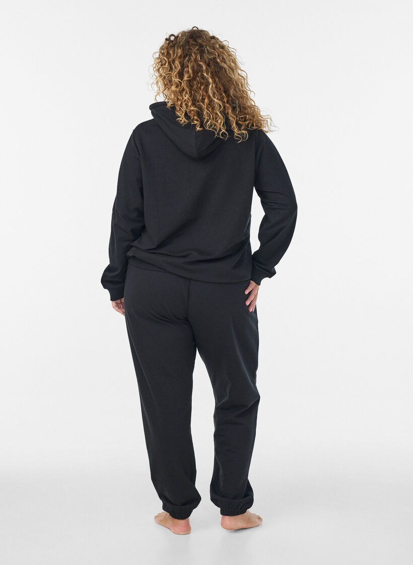 Huppari painatuksella, Musta, Model image number 2