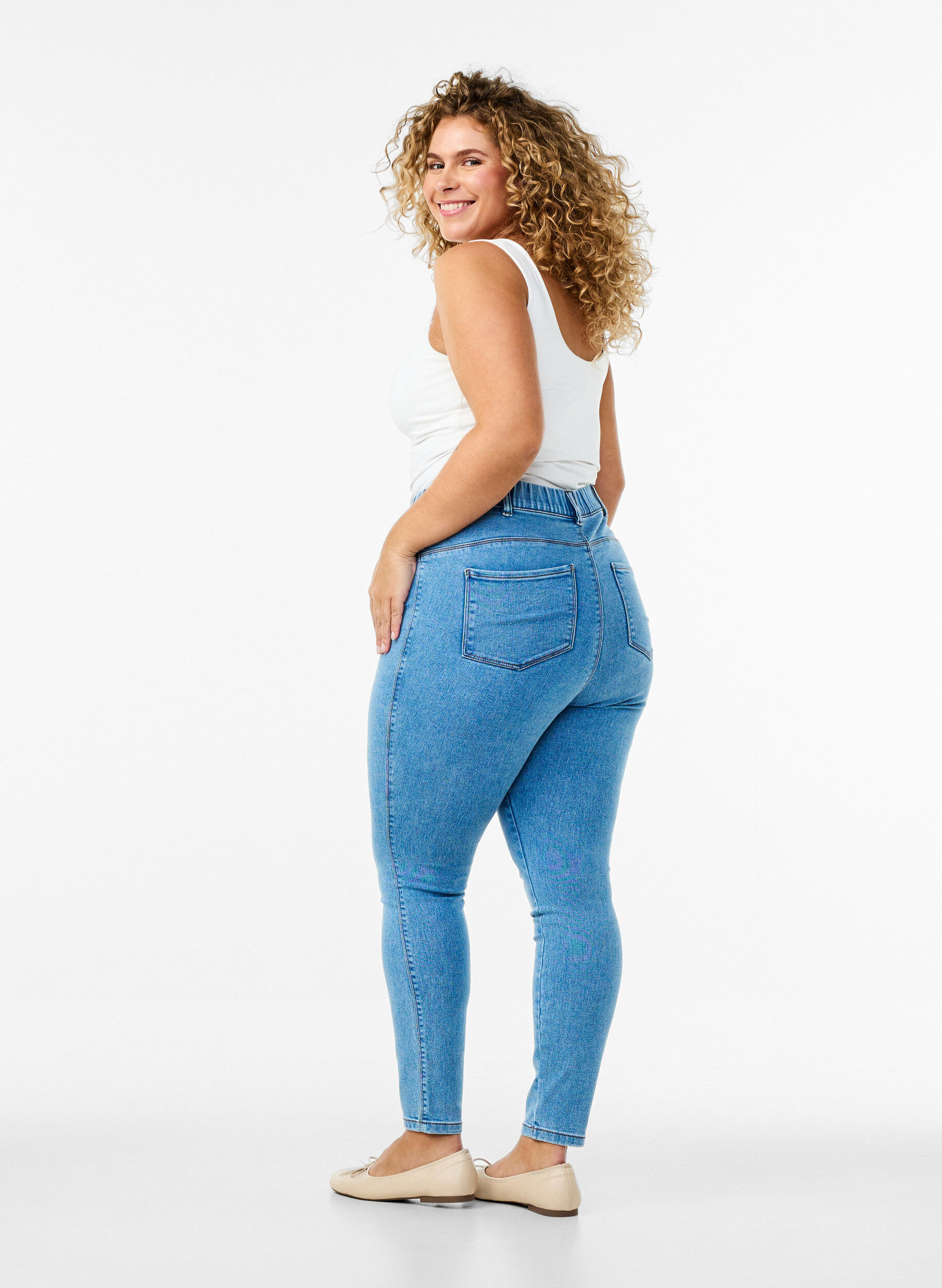 ZizziKorkeavy&ouml;t&auml;r&ouml;iset jeggingsit, Sininen, Model image number 1