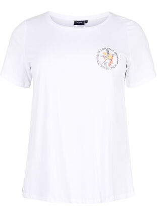 Puuvillainen t-paita painatuksella, White Chest Print, Packshot image number 0