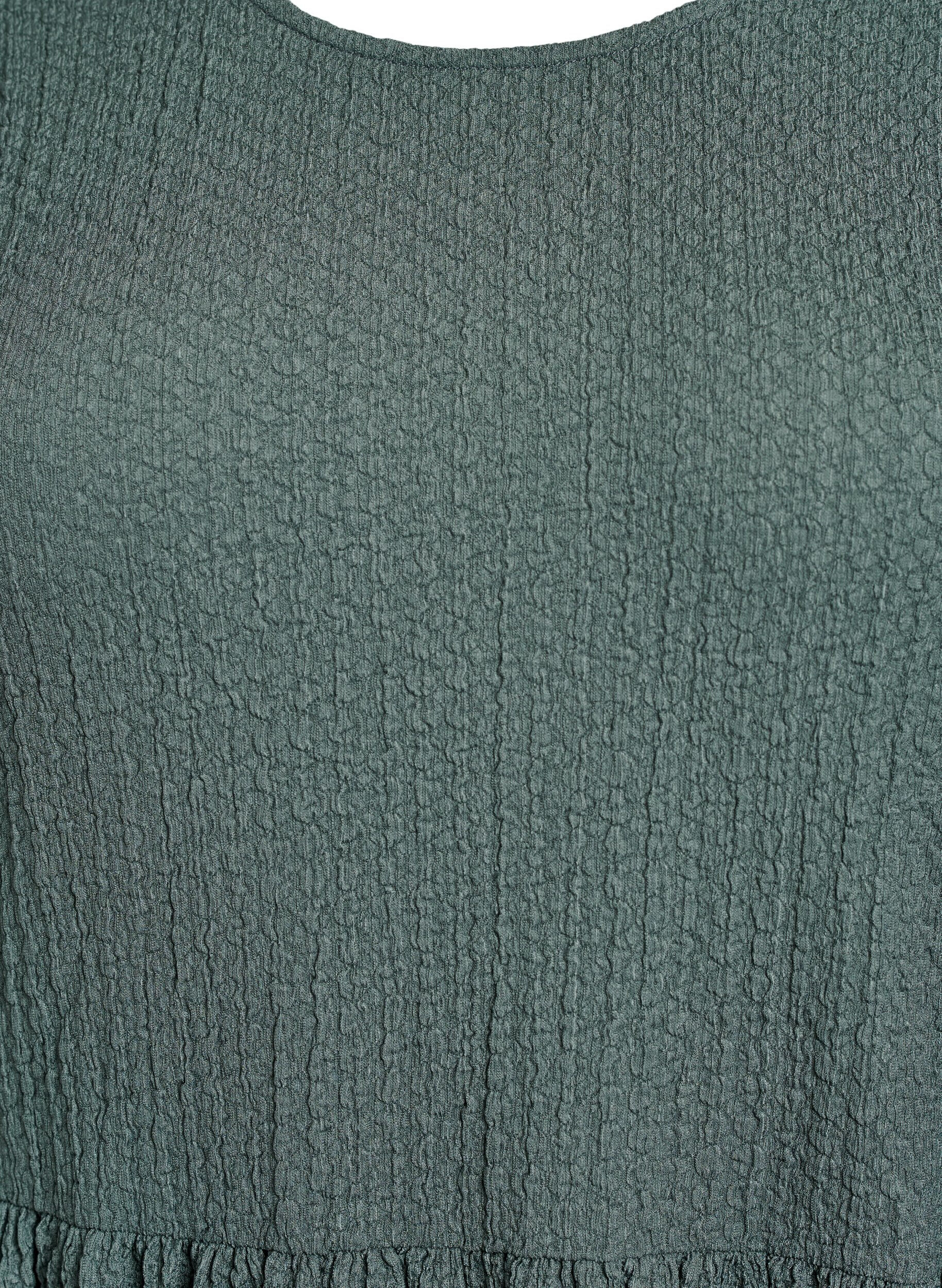 Zizzi Lyhyt, teksturoitu mekko 3/4-hihoilla, Vihre&auml;, Packshot image number 2