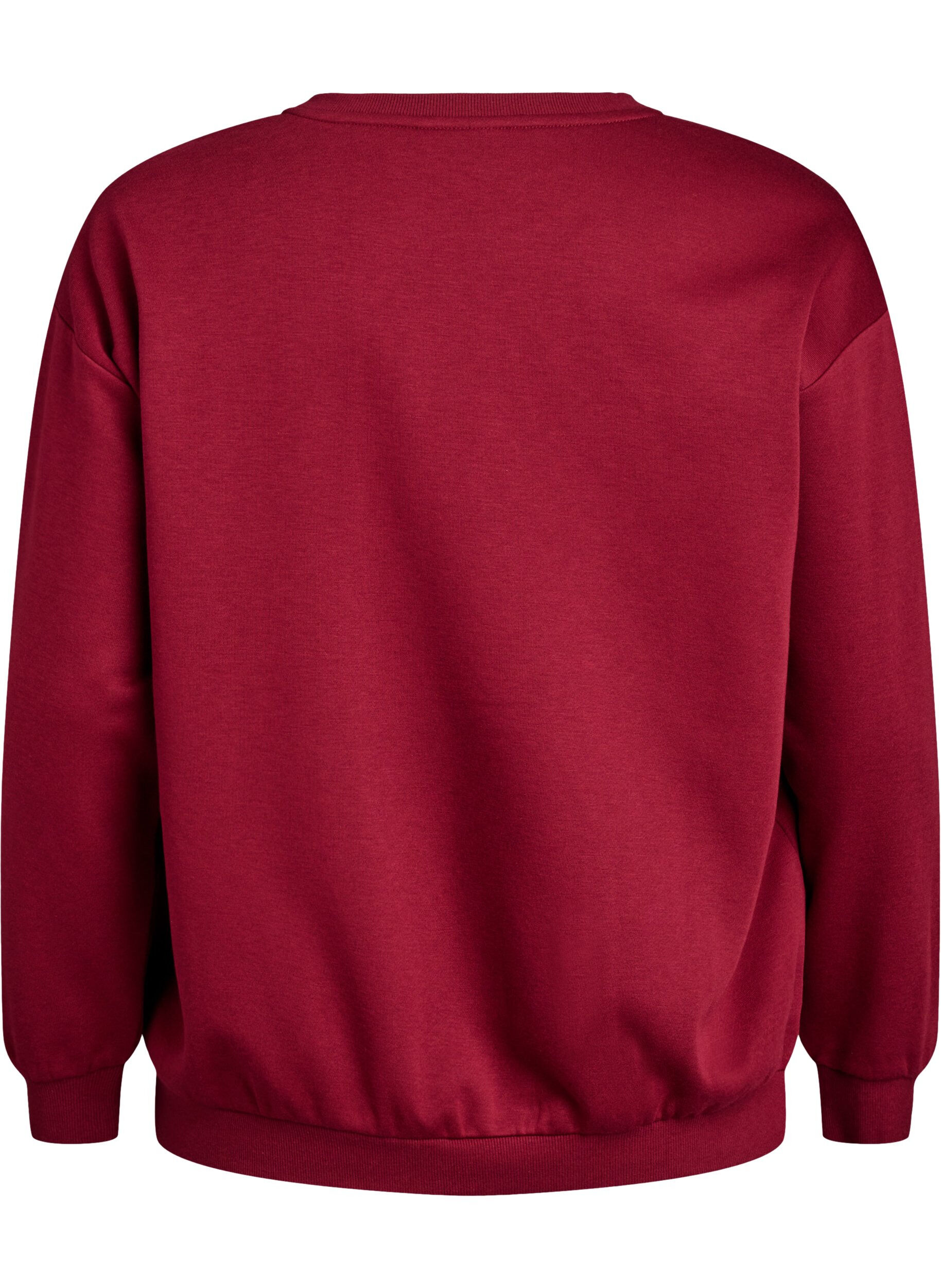 ZizziCollegepaita froteetekstill&auml;, Tumma Bordeaux, Packshot image number 1