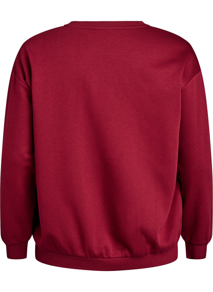 Collegepaita froteetekstill&auml;, Tumma Bordeaux, Packshot image number 1