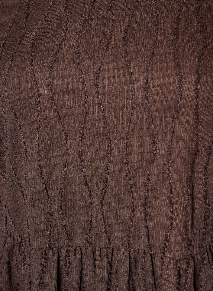 Lyhyt jersey-mekko aaltoilevalla tekstuurilla, Ruskea, Packshot image number 2