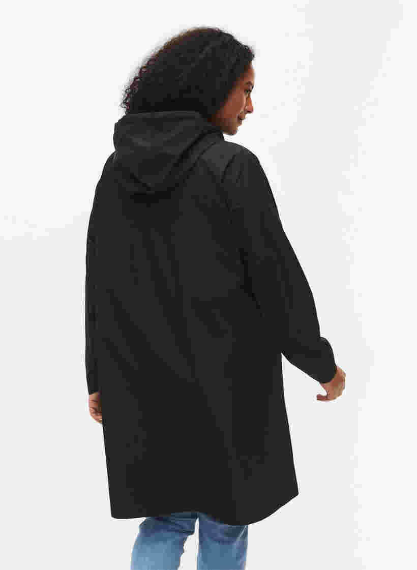 Sadetakki taskuilla ja hupulla, Black, Model image number 1