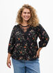 3/4-hihaiset pusero pitsiyksityiskohdilla, Musta, Model image number 0