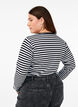 Raidallinen pusero pitkill&auml; hihoilla, Musta, Model image number 2