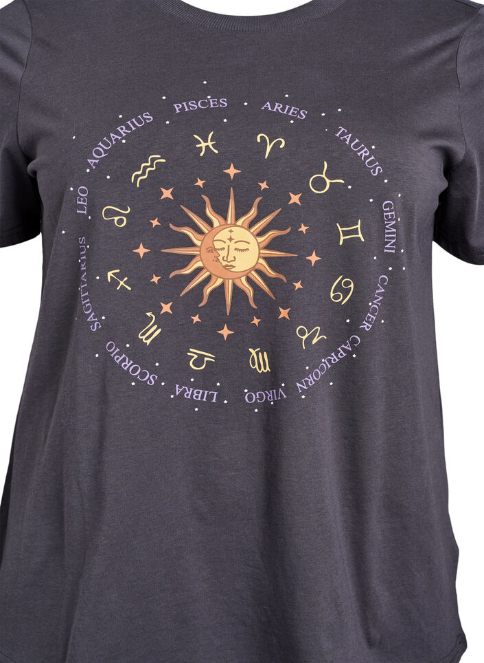 Puuvilla T-paita etupainatuksella, Harmaa, Packshot image number 2