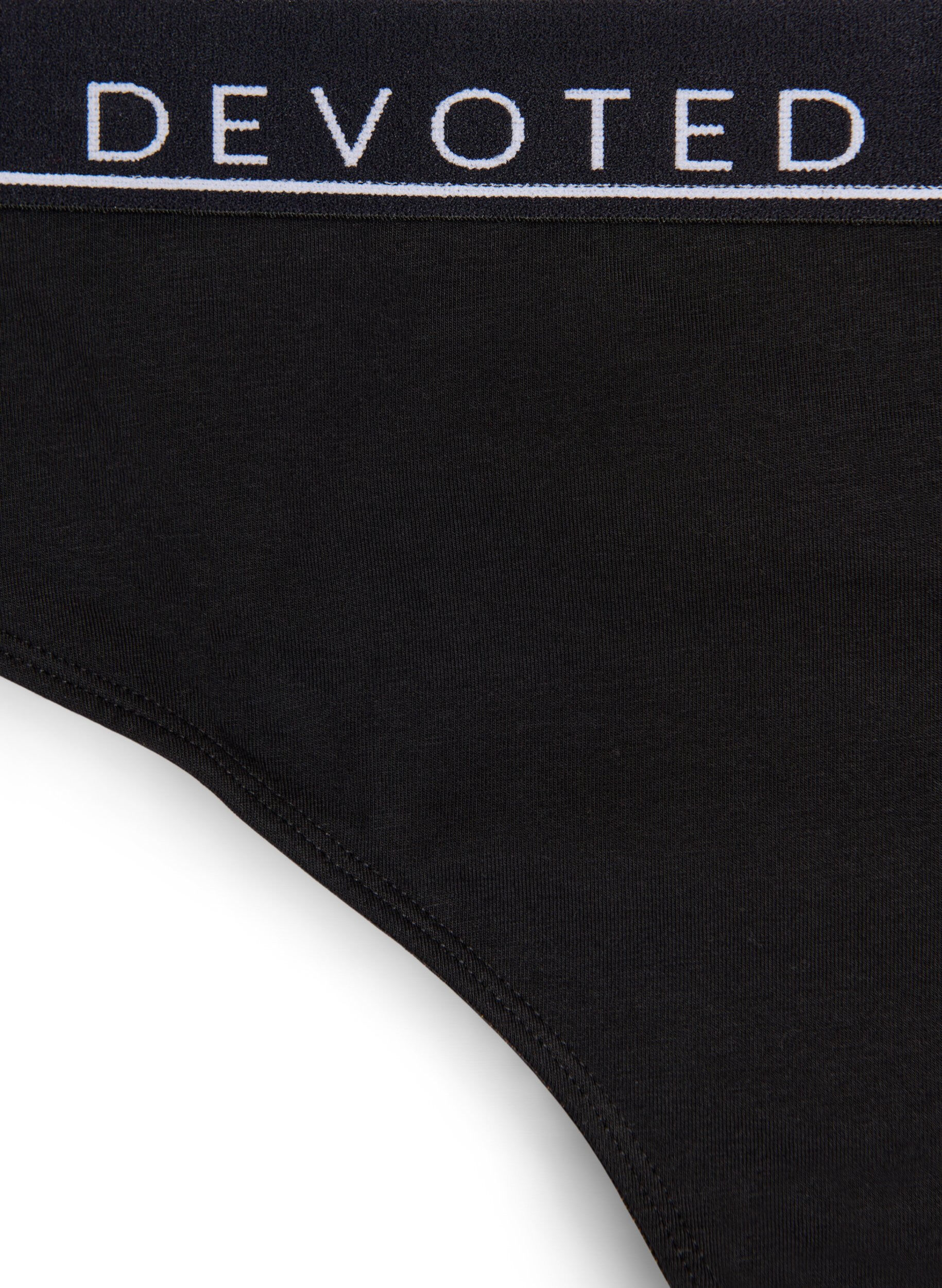 Zizzi Puuvillaiset stringit normaalilla vy&ouml;t&auml;r&ouml;ll&auml;, Musta, Packshot image number 2