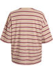 Ylisuuri T-paita raidoilla ja 1/2-hihoilla, Beige, Packshot image number 1