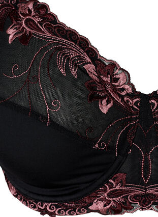 Emma kaarituelliset rintaliivit värikkäällä kuvioinnilla, Black Red Comb, Packshot image number 2
