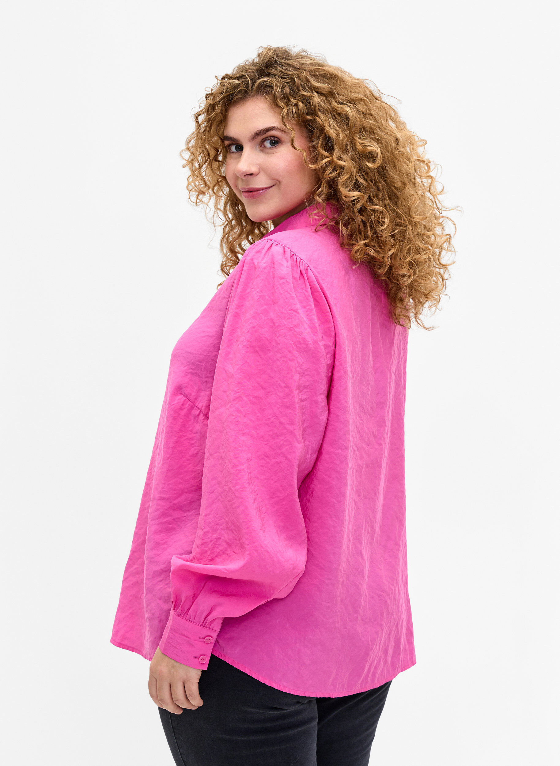 Zizzi Pitk&auml;hihainen paita Tencel &trade;-modaalia, Phlox Pink, Model image number 1