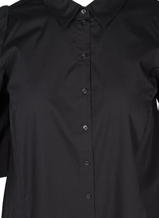 Puuvillainen paita 3/4-pituisilla puhvihihoilla , Black, Packshot image number 2