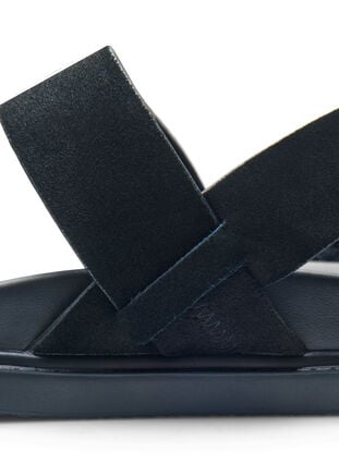 Wide fit -sandaalit mokkanahasta, Black, Model image number 0