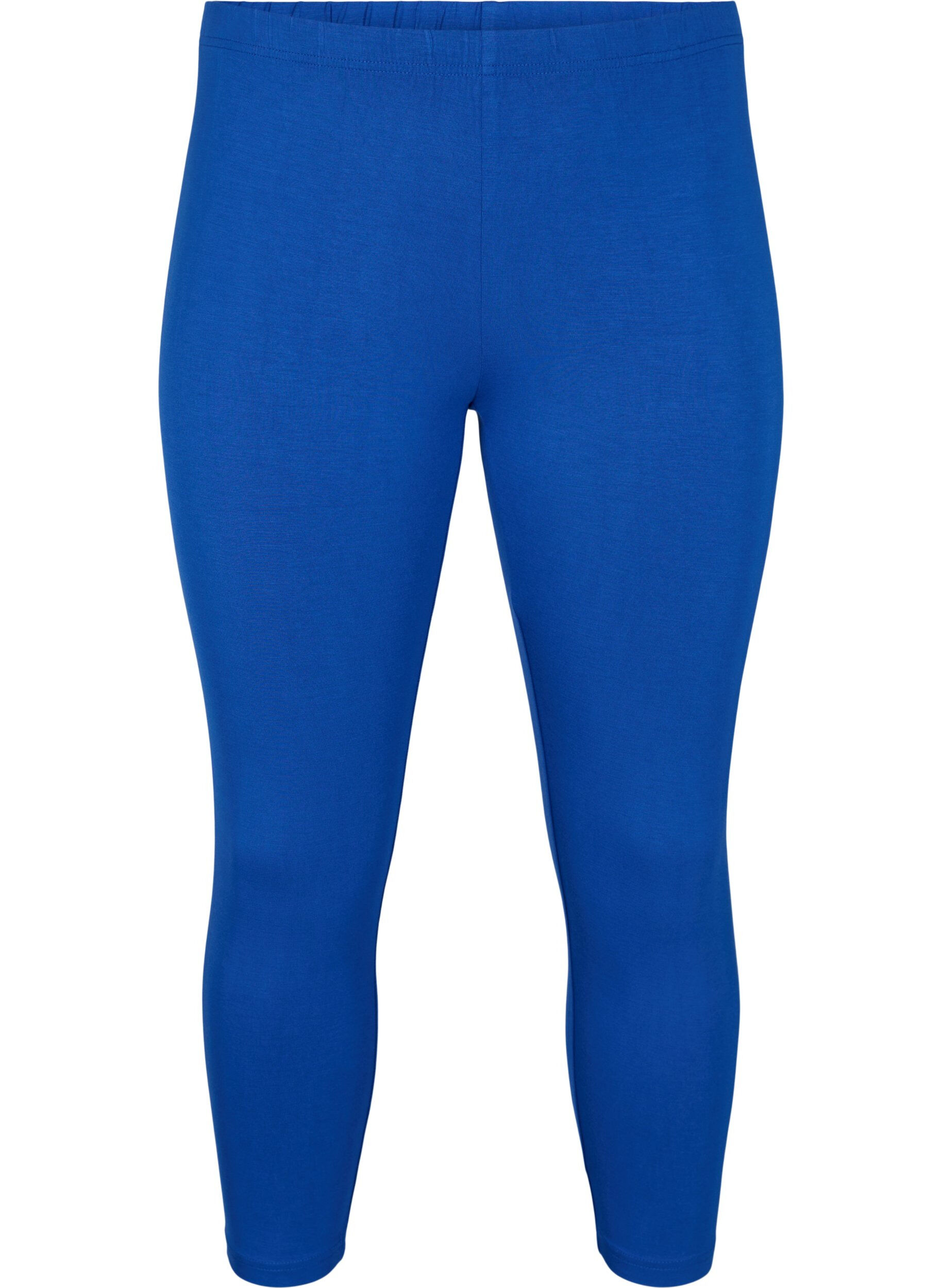 Zizzi3/4-pituiset viskoosileggingsit, Sininen, Packshot image number 0