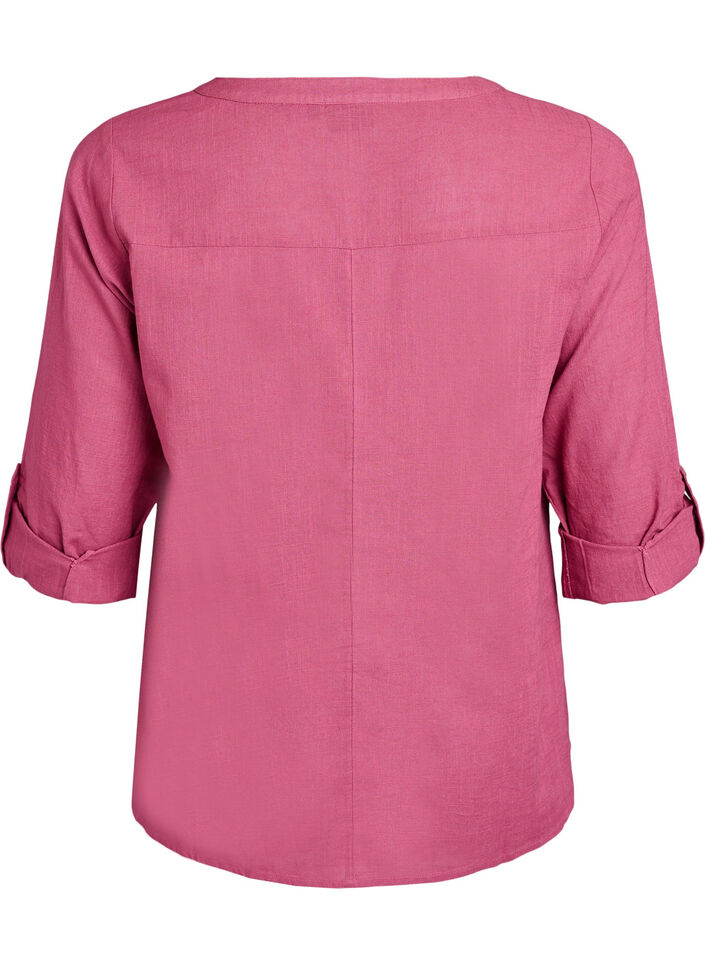 Puuvillainen puseropaita v-kaula-aukolla, Punainen, Packshot image number 1
