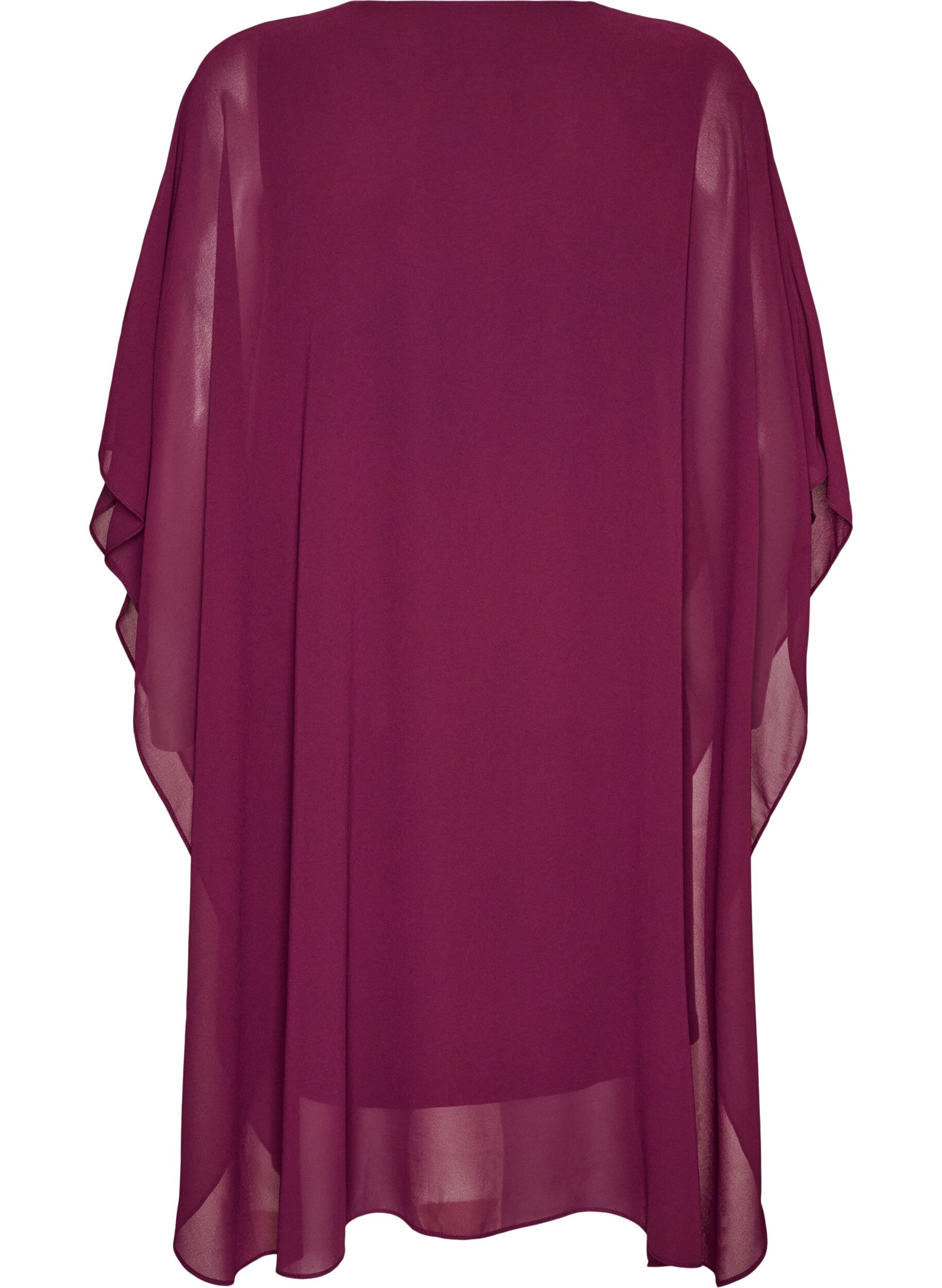ZizziLyhyt sifonkimekko V-p&auml;&auml;ntiell&auml;, Violetti, Packshot image number 1
