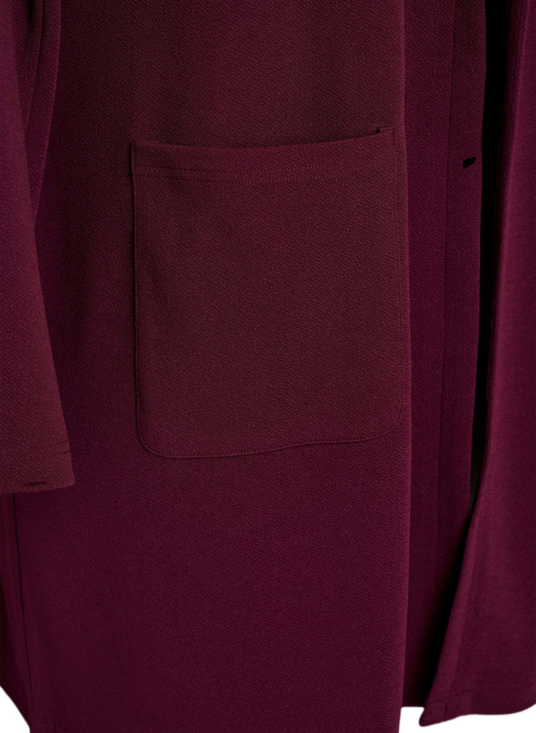ZizziPitk&auml; takki taskuilla, Punainen, Packshot image number 3