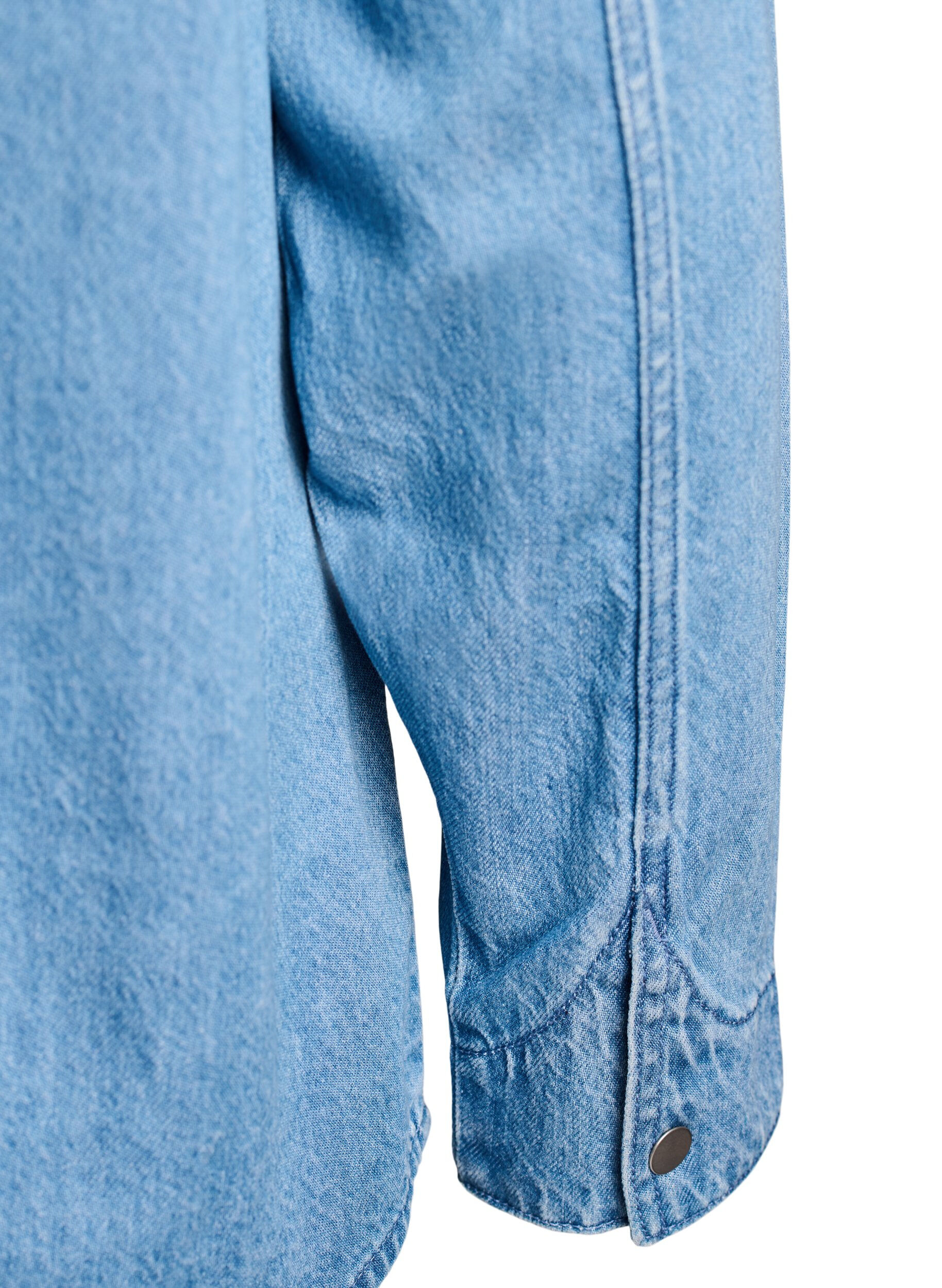 Zizzi Farkkupaita, jossa rintataskut, Sininen, Packshot image number 3