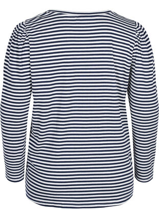 Raidallinen pusero pitkillä hihoilla , N. Sky/White Stripe, Packshot image number 1