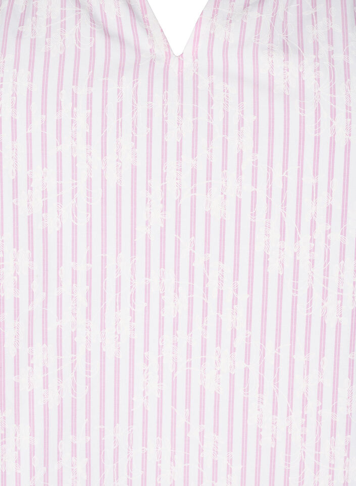 Hihaton pusero, jossa on raitoja ja kukkakuvioita, Vaaleanpunainen, Packshot image number 2