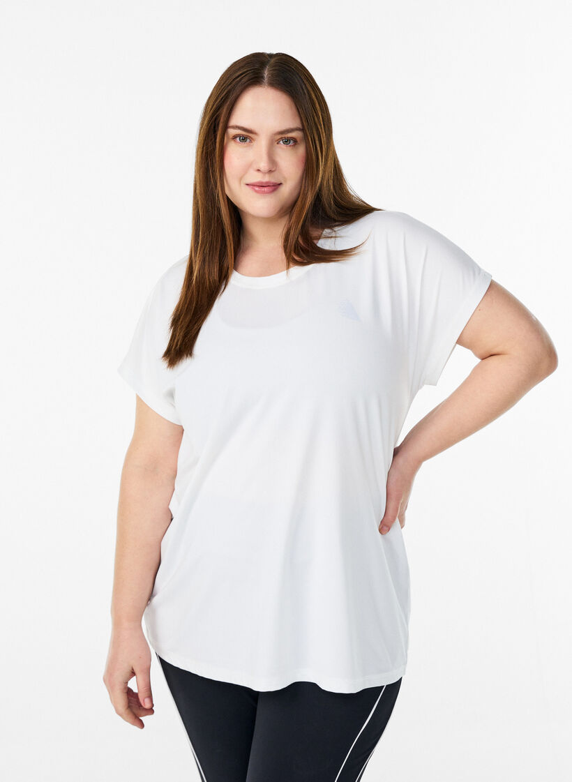 Yksiv&auml;rinen treeni-T-paita, Valkoinen, Model image number 0