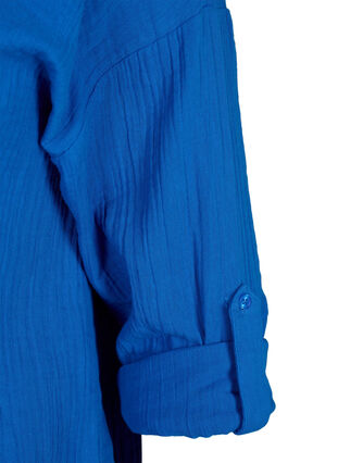 Paita puuvillaisella musliinikauluksella, Victoria blue, Packshot image number 3