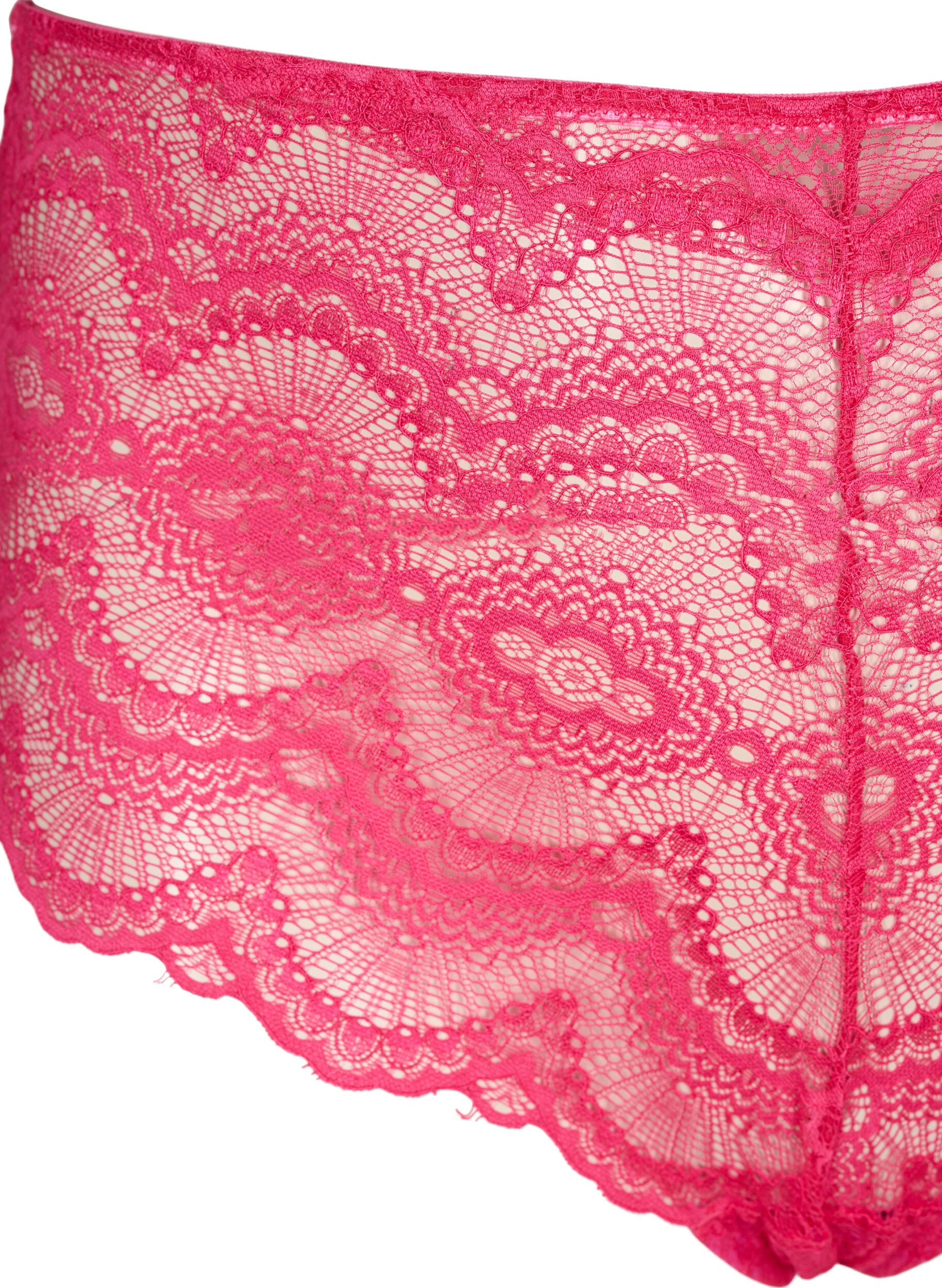 Zizzi Kahdet pitsiset hipster-pikkuhousut, Love Potion/Black, Packshot image number 3