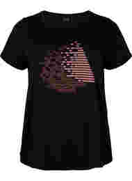 T-paita printillä treeniin , Black w. Copper Foil