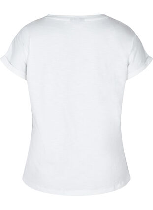 Ekologisesta puuvillasta valmistettu t-paita painatuksella, Bright White TEXT, Packshot image number 1