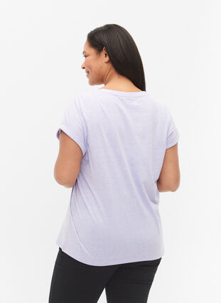 Meleerattu t-paita lyhyillä hihoilla, Lavender Mél, Model image number 1