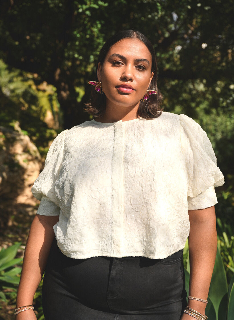 Juhlapusero paljeteilla ja puolihihoilla, Vanilja, Image image number 0