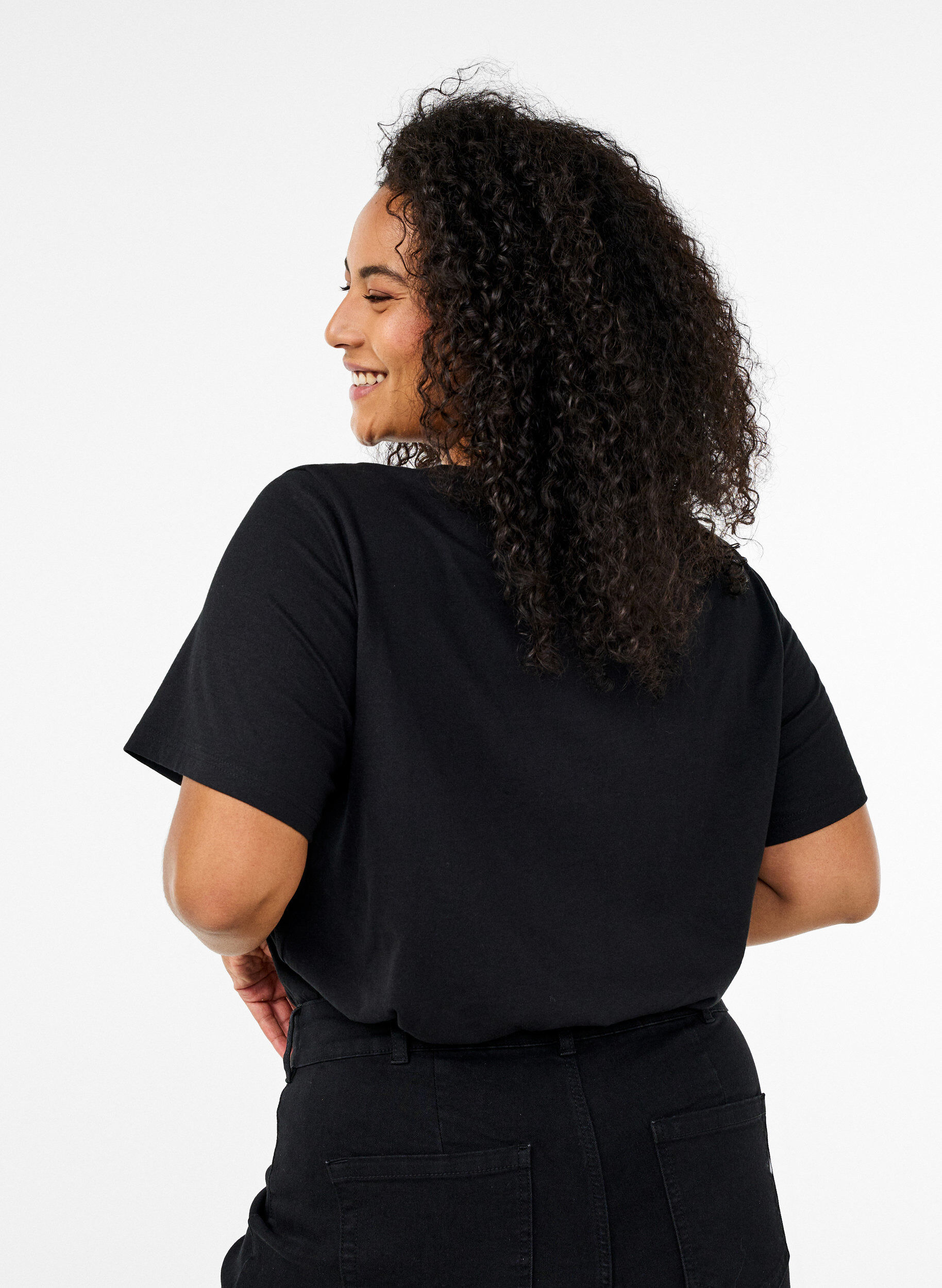 Zizzi FLASH - T-paita motiivilla, Musta, Model image number 2