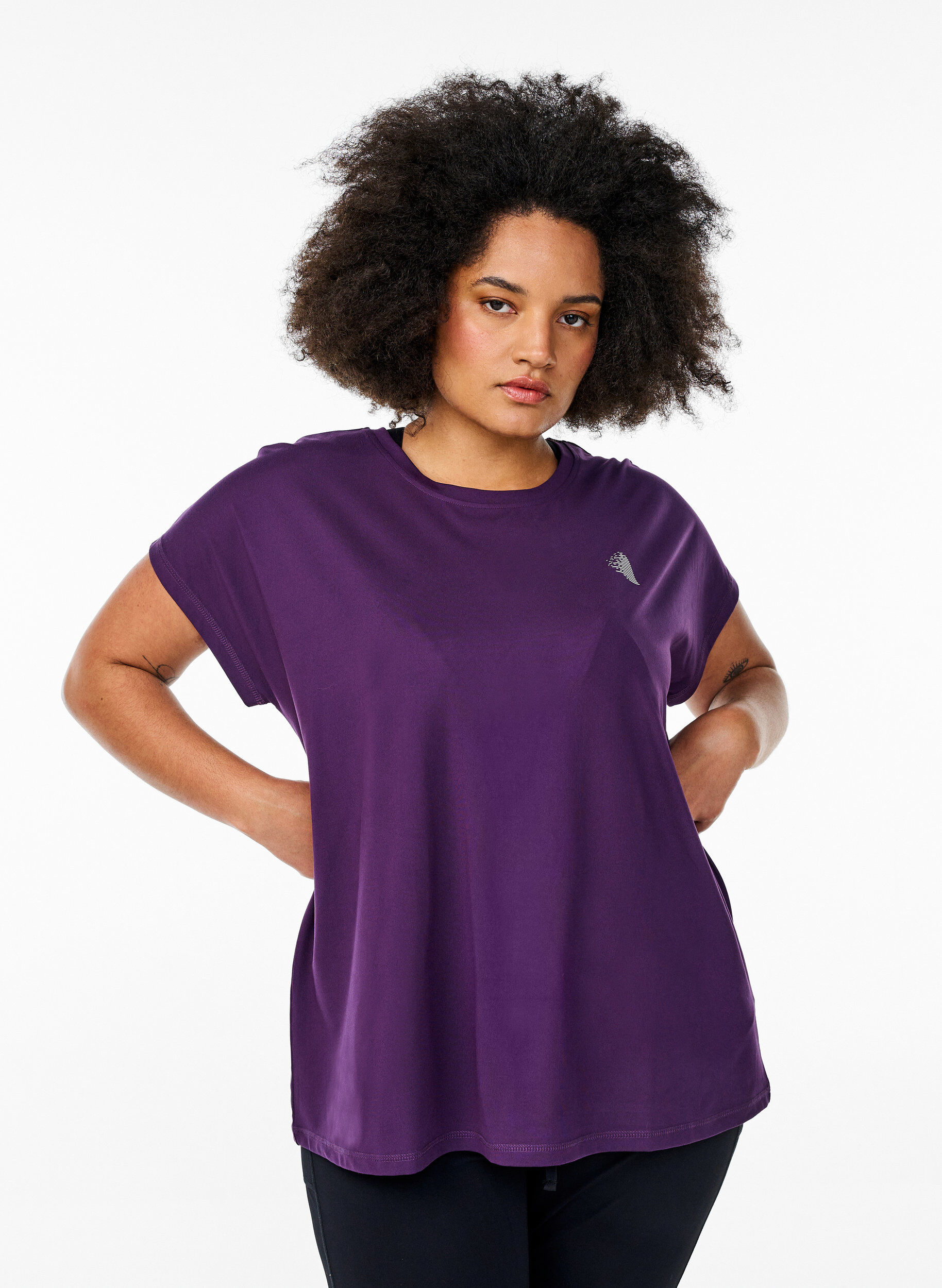 ZizziYksiv&auml;rinen treeni-T-paita, Violetti, Model image number 0