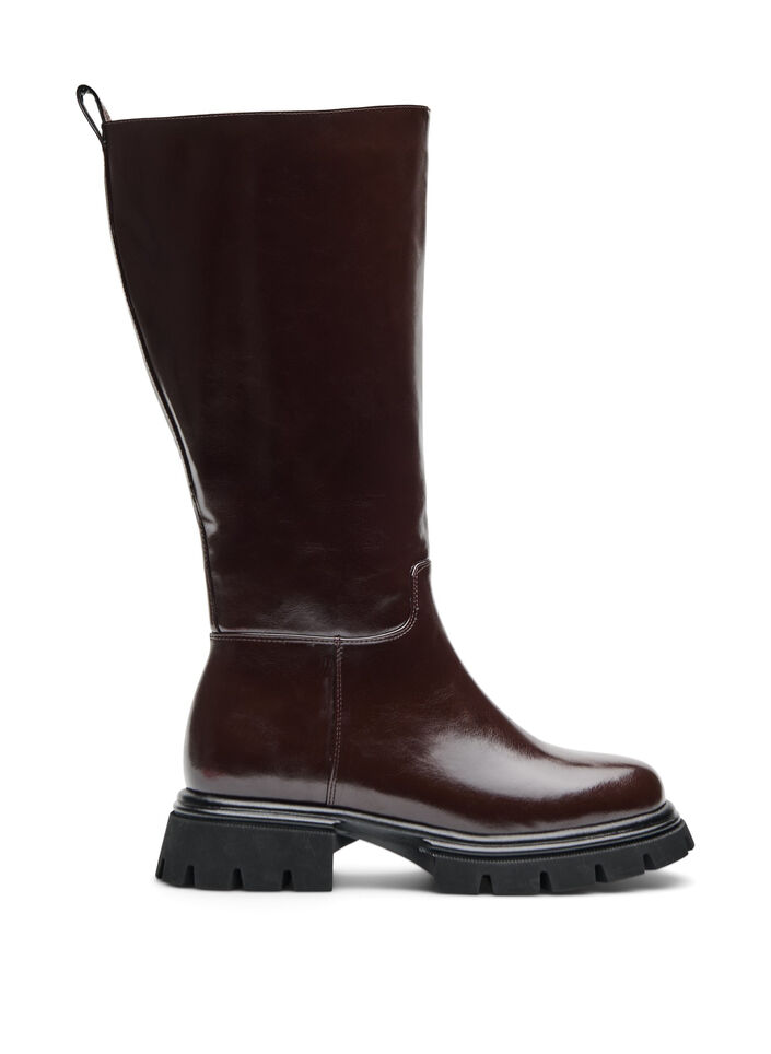 Pitk&auml; saapas kevyesti halkeillulla lookilla, Ruskea, Packshot