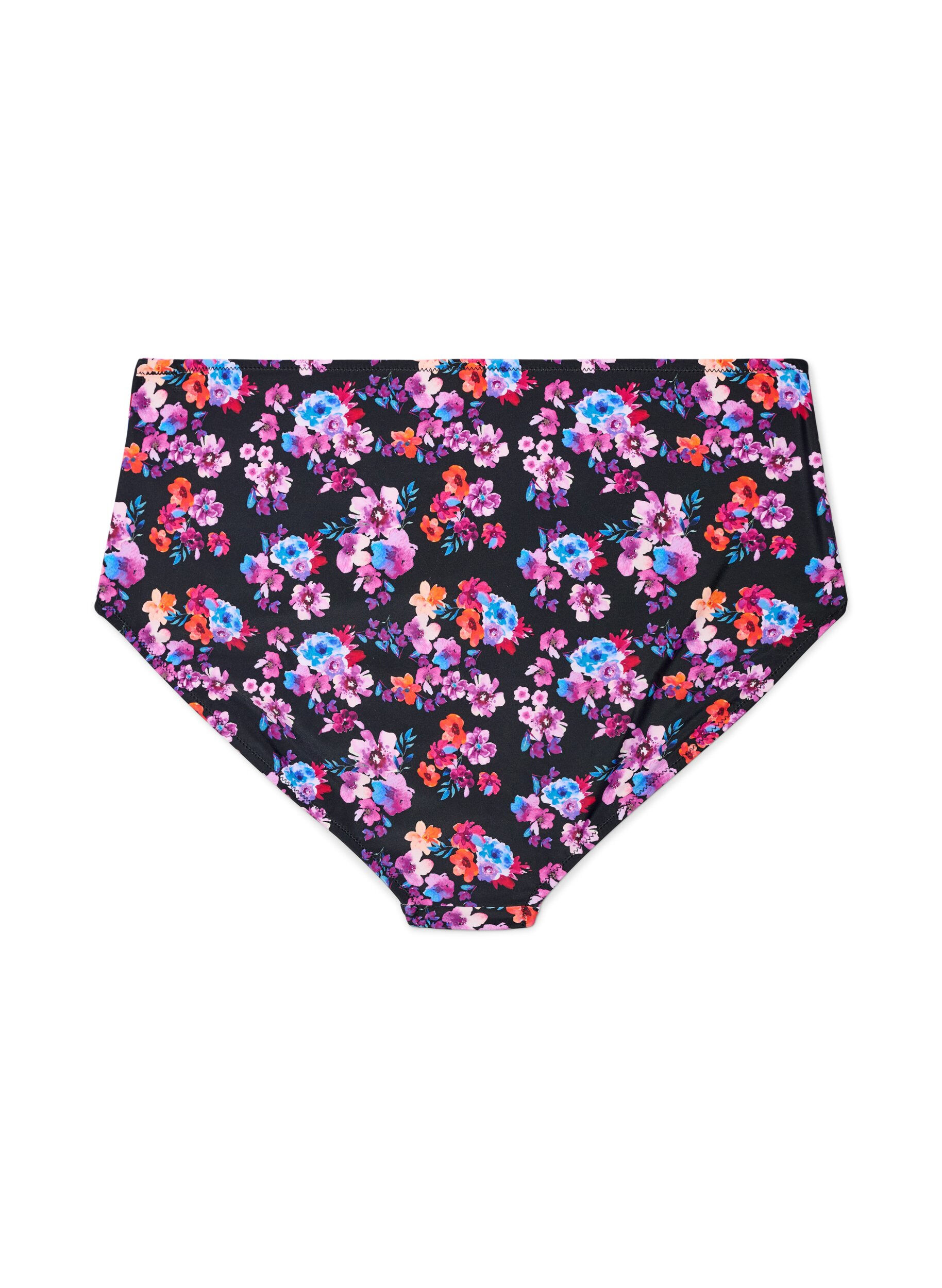 ZizziKorkeavy&ouml;t&auml;r&ouml;iset bikinihousut kuosilla, Violetti, Packshot image number 1
