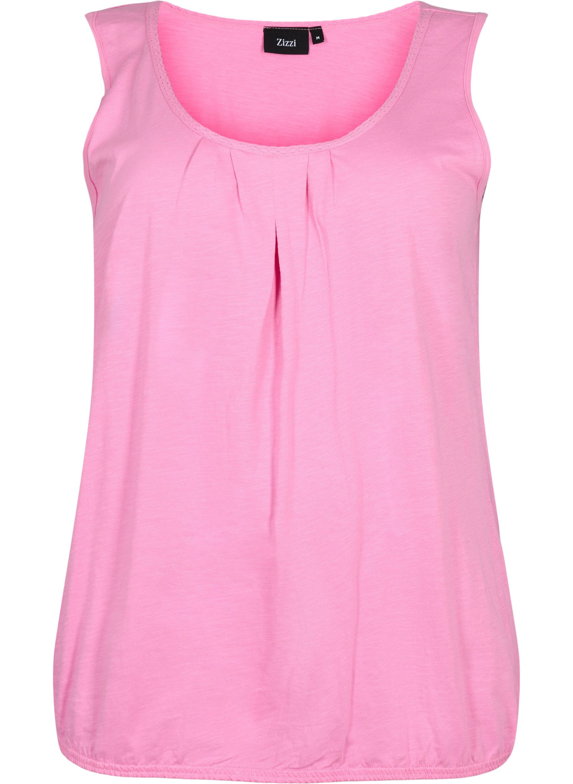 Zizzi 2kpl puuvillatoppeja pitsikantilla, Rosebloom / Black, Packshot image number 2