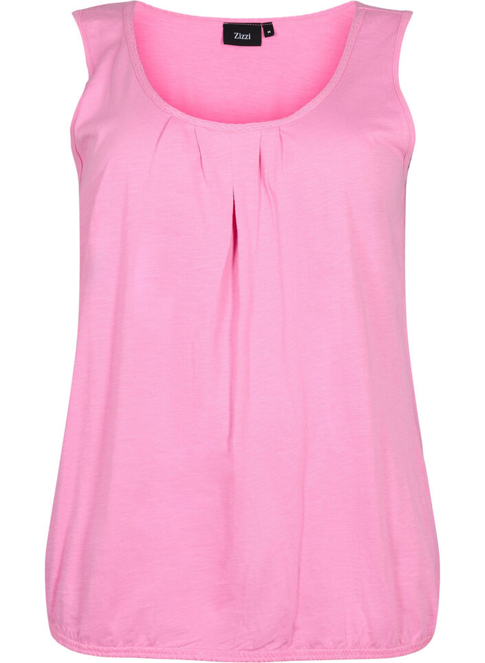 2kpl puuvillatoppeja pitsikantilla, Rosebloom / Black, Packshot image number 2